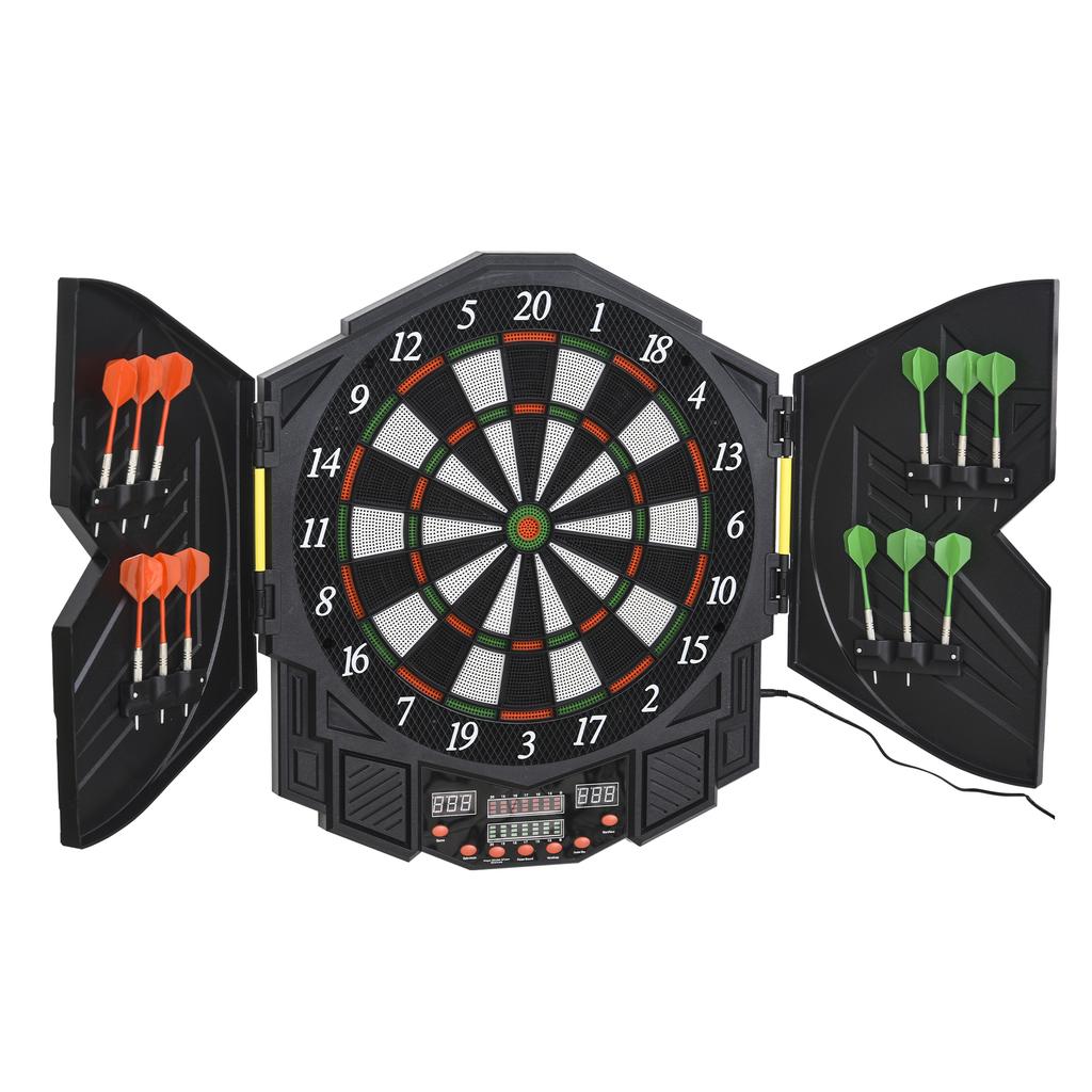 Dart Board Set, Electronic Dartboard with LED Digital Score Display, Soft Tip Darts, 27 Games, Speaker Sound
