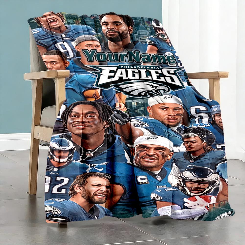 Philadelphia Eagles Customize Your Name Blanket Gift Customizable Blanket Soft Cozy Versatile For Picnics Chair Office Chair Office