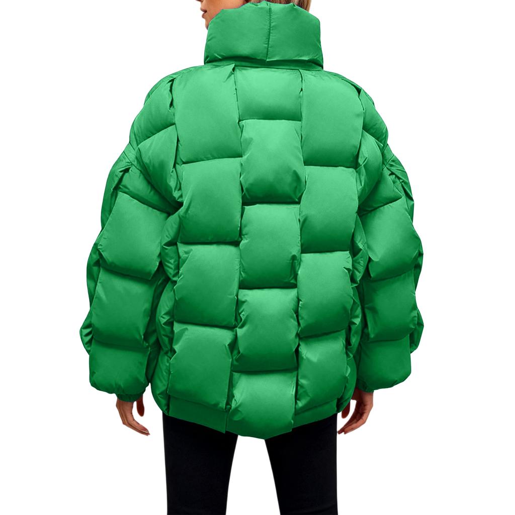 Dame Løs Komfortabel Casual Moteabel Ståkrage Ensfarget Langermet Dunjakke