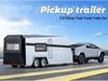 1:32 Tesla Pickup Truck Toy with Caravan: Alloy Pull-back Model with Sound, Light, and Opening Doors