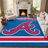 Atlanta Braves Carpet Door Mat for Living Room or Bedroom Protective Mat Under Chair Office Decoration Christmas Gift Birthday Present