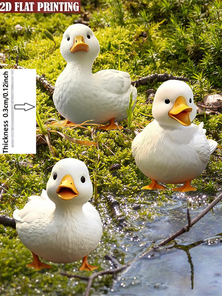 3 Cute Ducks Outdoor Garden Decorations. Suitable for Lawn Decoration, Courtyard Decoration, and Swimming Pool Edge Decoration