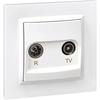 Prise intermédiaire d'antenne tv et radio - simon - simon 10 - blanc - encastrable - intérieur