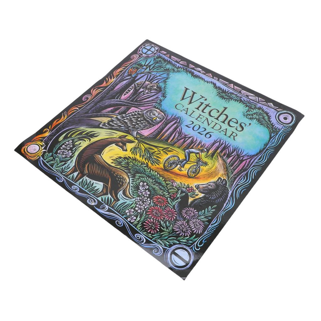 2026 Witches Calendar Coated Paper Astrological Witches Planner Calendar with Spells Rituals Moon Phases