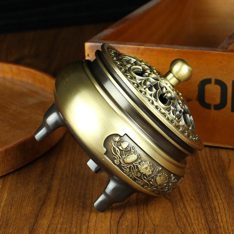 Reiner Messing Lotus Räuchergefäß Büro Zuhause Arbeitszimmer Schreibtisch Aromatherapie Brenner Stäbchenräuchergefäß Xuanzi Lotus Kaibi Räuchergefäß