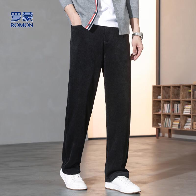 ROMON Men's Corduroy Straight-Leg Casual Pants