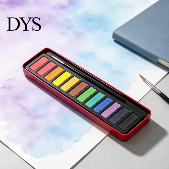 Washable Art Paint for Kids Portable Watercolor Set, Durable Solid Gouache Pigments, Fine Professional Palette Sketching Powder Supplies, Illustration