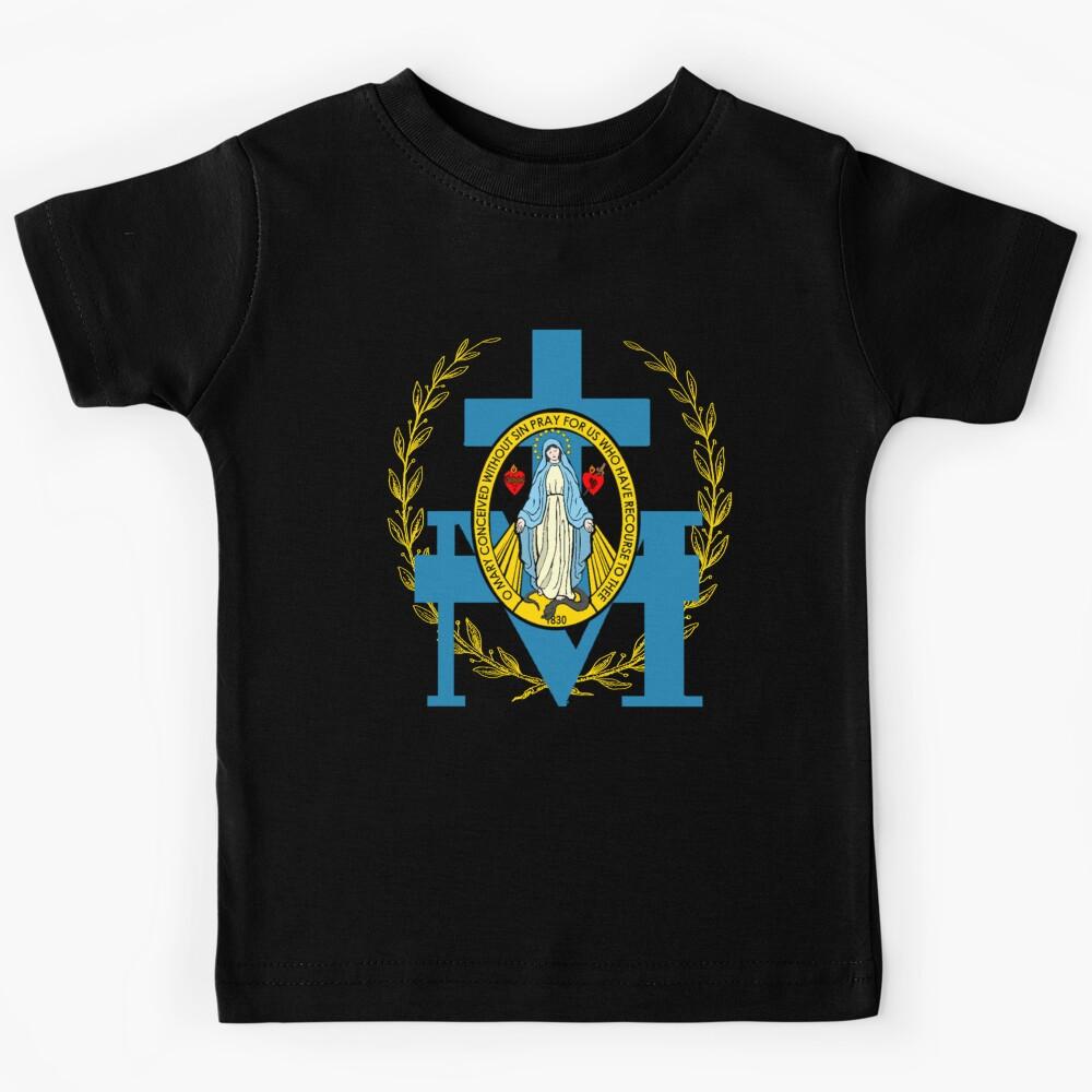 Miraculous Medal Of Immaculate Conception - Virgin Mary Inspired Design - Catholic Kids T-Shirt 140