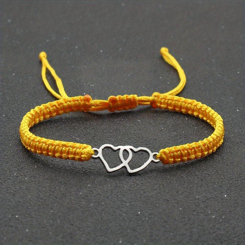 Handmade Adjustable Rope Bracelet Heart Bracelet Unisex Couple Gift