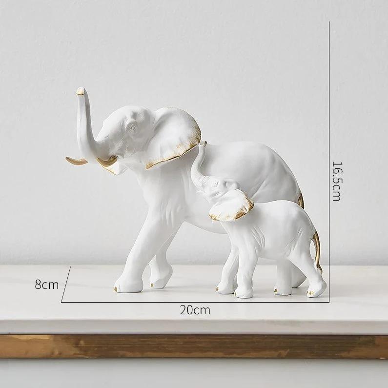 

1 пара Креативная Современная Статуэтка Слона Декорация Смола Статуя Животного Скульптура Гостиная Обеденный Стол Украшение Ремесло