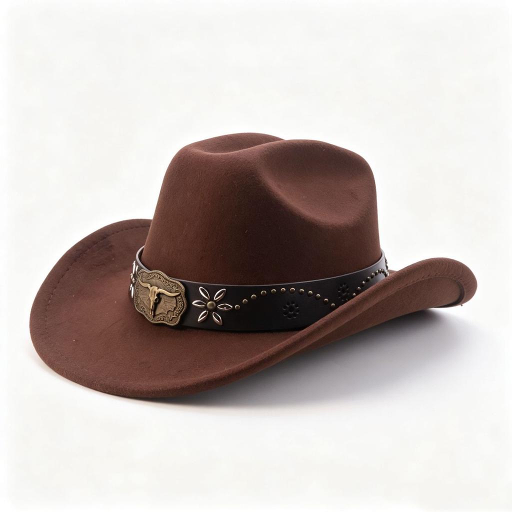 Cowboy Hat Men's and Women's Niche Exquisite Multi-element Hat New Western Cowboy Hat Fashion Wear Clothing Accessories