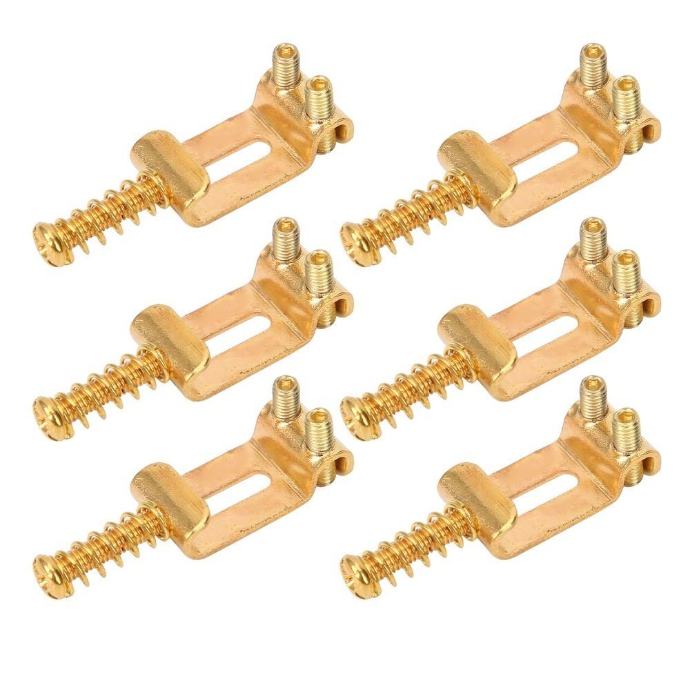 6PCS Metal Material Electric Guitar Saddles Golden Tremolo Bridge Saddles For Electric Guitar