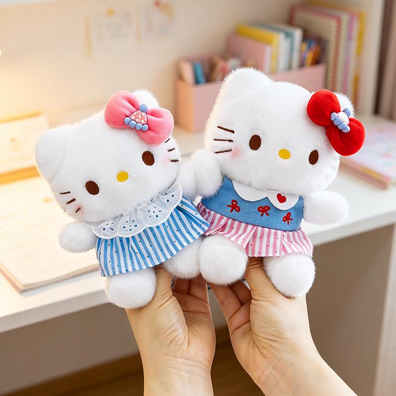 Hello Kitty 6" Pendant Plush Doll with Overalls Keychain