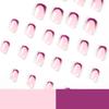 24Pcs/Set Quick Nails Glitter Purple French False Nials Sticker Wearable Waterproof Manicure Finished Nails