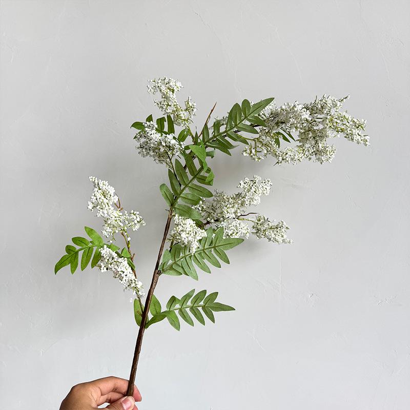 

High-Quality Artificial Acacia Blossom Vase Arrangement for Home and Wedding Decor белый