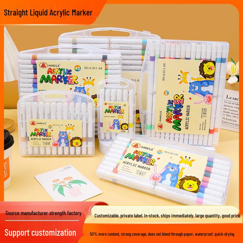 Quick-Drying, Stackable Acrylic Markers for Children's DIY Doodling