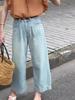 2025 Summer Plus Size Women's Ice Silk Wide-Leg Tencel Jeans