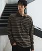 DRAW FIT Multi-Stripe Broad Pique T-Shirt [Dark Brown]