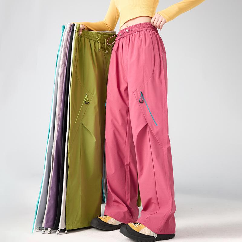 Pantalones de Senderismo Impermeables para Mujer para Exteriores Color Dopamina Ajuste Holgado Casual 2026