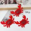 Summer Beach Crab Keychain Lightweight PU Leather Decorative Hanger for Car Bag Housewarming Gift