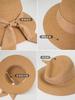 Straw hat women summer travel vacation sun protection beach sun hat sun hat bow bucket hat basin hat advanced sense