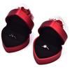 Verbundpapier-Ring-Display-Etui Rosen-Schmuck-Organizer Luxuriöse Herz-Ring-Box Herren
