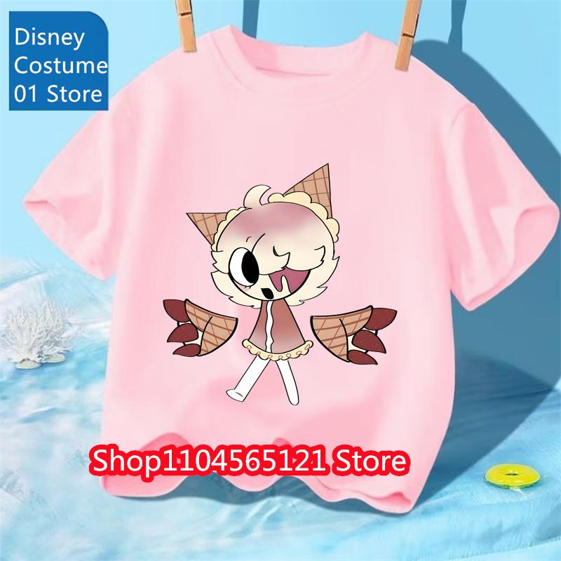 

New Girls Tshirt Dandys World T-Shirt Summer O-Neck Tshirt For Boys Anime Cartoon Game Shirts Kids Tshirt Short Sleeve Tops 140