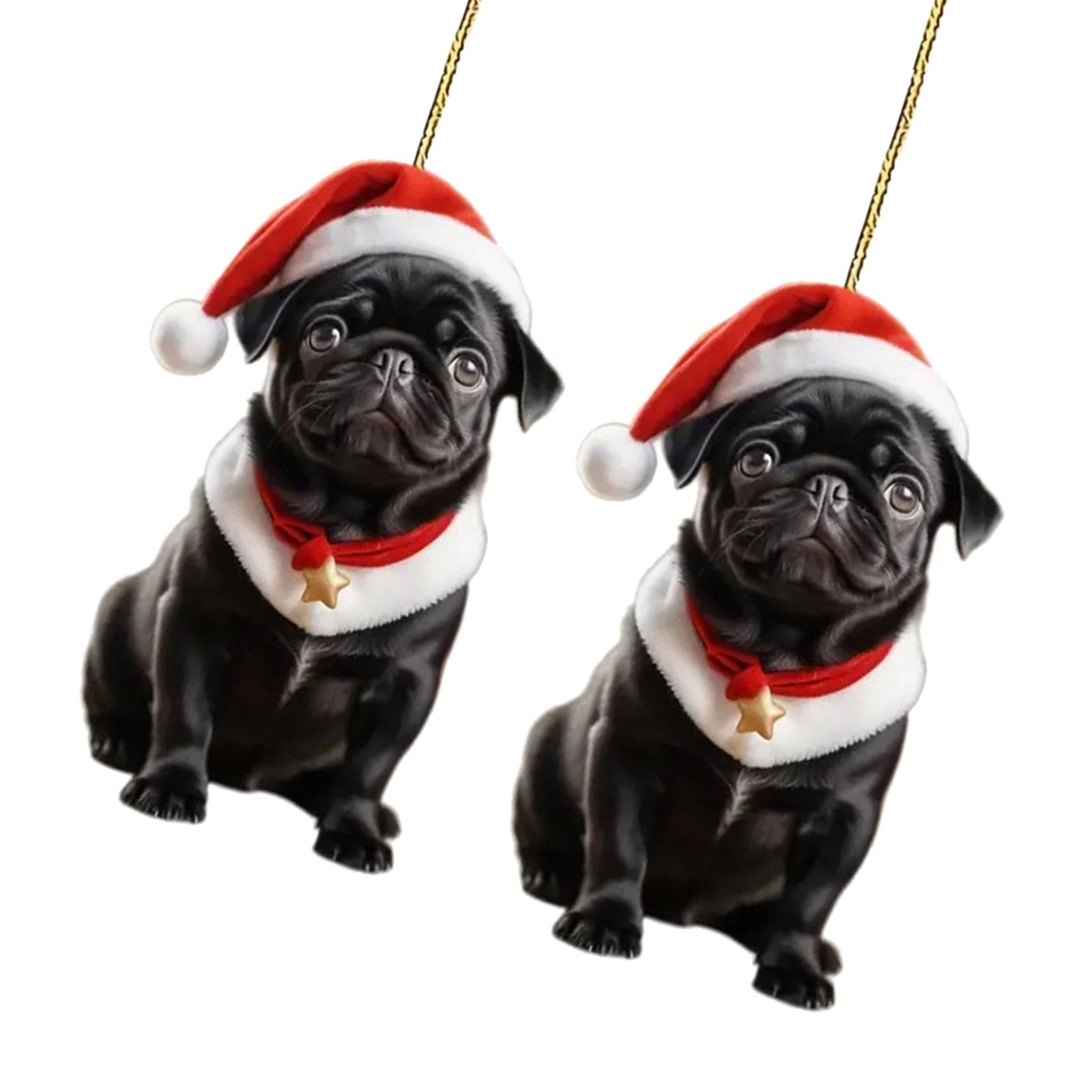 

Festive Stylish Pug Pendant Keychain Charm Pendant Cartoon Dogs Sturdy Acrylic Ornament for Car and Bag Decoration 1