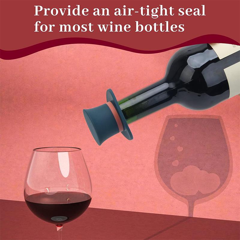 LMETJMA 3Pcs Silicone Magic Cap Wine Bottle Stopper Reusable Wine Stopper Bottle Caps Wine Sealer For Christmas Decorative JT235