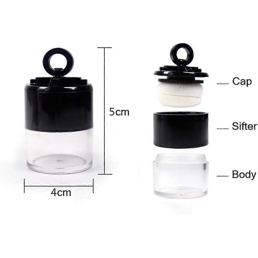 2 Pack 10g Refillable Bulk Compact Case with Puff Cap and Sieve DIY Cosmetic Foundation Compact Case
