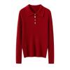 Women's Slim-Fit Polo Collar Cashmere Knit Sweater for Fall/Winter