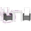 VidaXL Ensemble à Manger de Jardin avec Coussins 3 pcs, Table et Chaises avec Dossier Réglable, Meubles d'Extérieur, 3212762