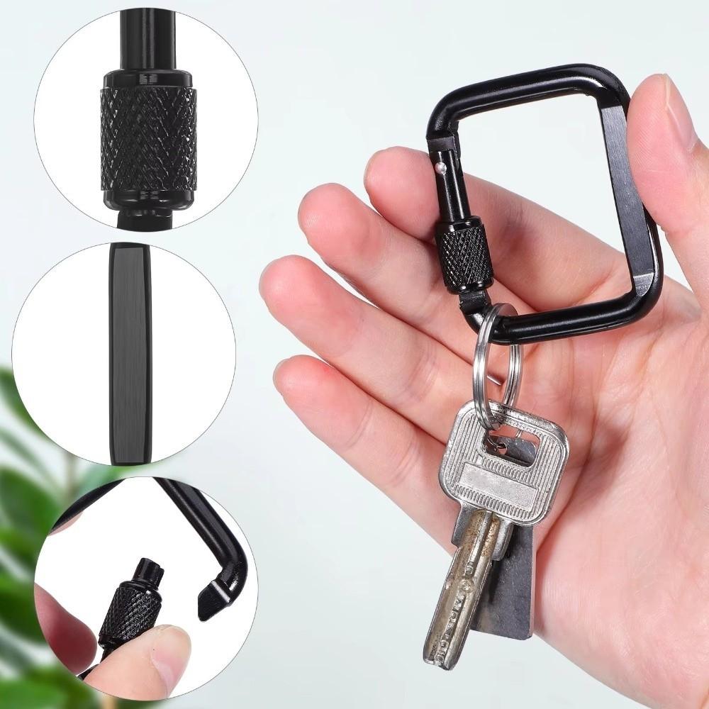 5pcs Square Carabiner Durable Keychain Buckle Accessories Snap Hook Clip  Hiking
