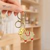 Key Charm Zodiac Keychain with Rhinestones, Sheep Design Bag Pendant, Chinese New Year Lucky Astrology Goat Accessory Charm, Feng Shui Ornament