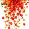 Decorative Maple Leaves for Windows 2Pcs Fall Window Clings, Hanging Leaf Decals, Reusable Autumn Thanksgiving Glass Stickers Static Party Supplies