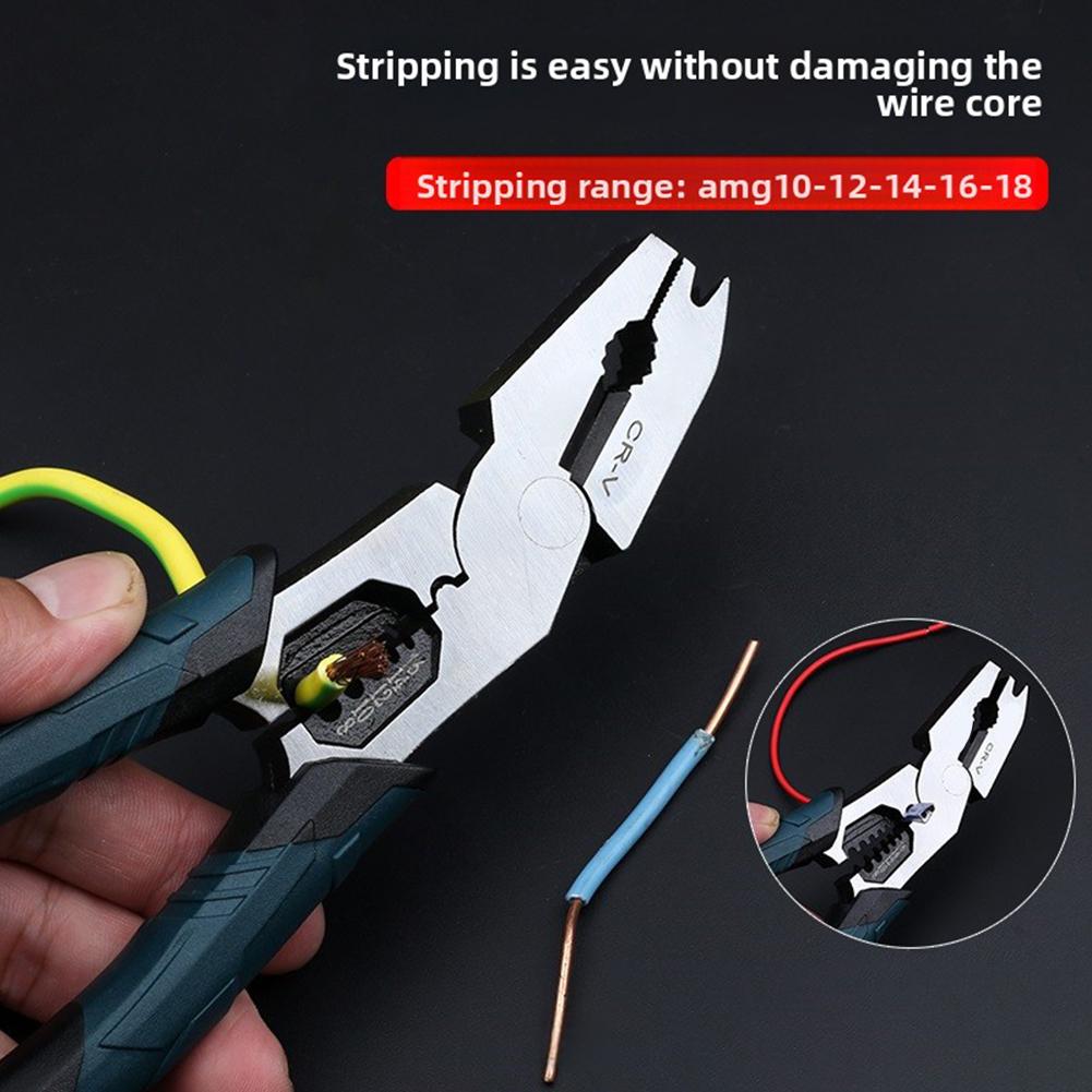 Heavy-Duty 9-in-1 Multi-Function Pliers Wire Cutter, Stripper & Crimper Wire Stripping Pliers Electrician Tool With Crimping Cut