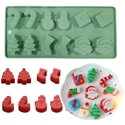 Christmas Mold Silicone Chocolate Cake Biscuit  3D DIY Snowman Tree Handmade Kitchen Baking Tools Accessories Bakeware