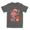 Vintage Flamme Feuer Flamingo T-Shirt für Herren Damen Lustiges Parodie T-Shirt Geschenkidee Kleidung