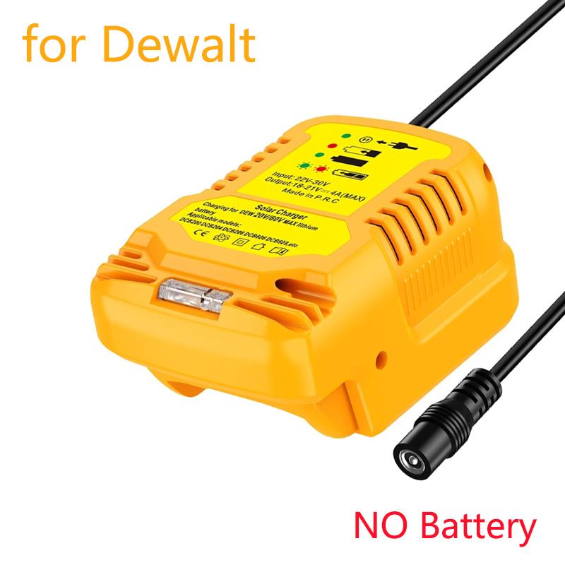 Solar Charging Adapter for Dewalt 18/V20V Batteries DC 18V/20V 4A Portable Battery Charger for Outdoor Work and Camping DCB180