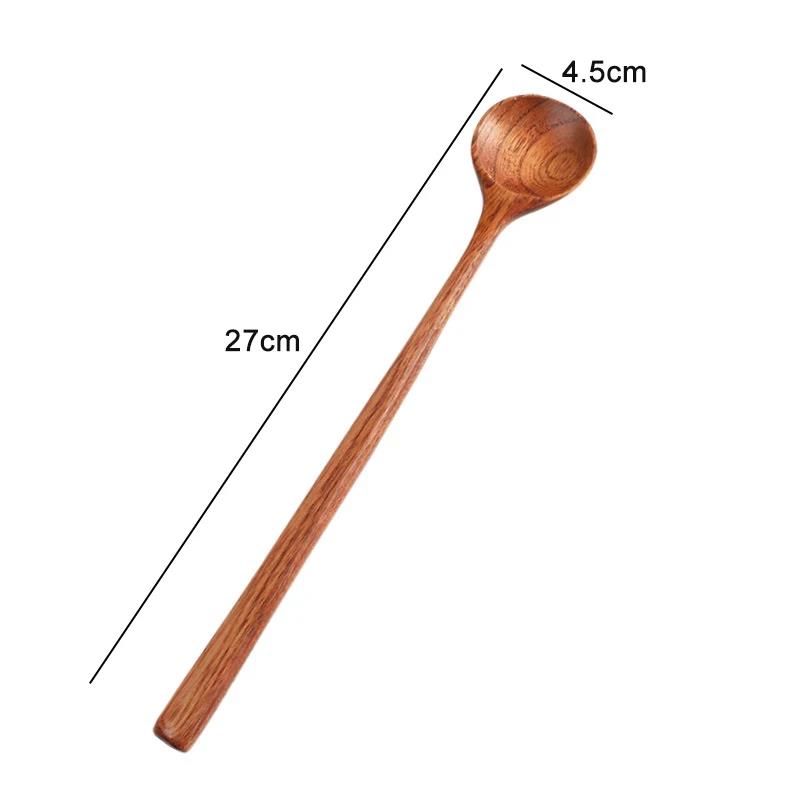 Long-Handled Wooden Spoon for Cooking Mixing Korean Miso Soup Sauce Honey - Ergonomic Kitchen Utensil4