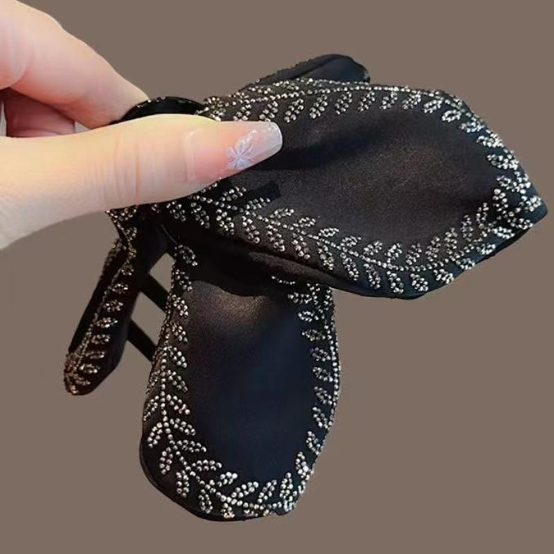 Wheat Spike Butterfly Knot Triangle Clip Women'S Graceful Audrey Hepburn Style Large Shark Clip Hairpin