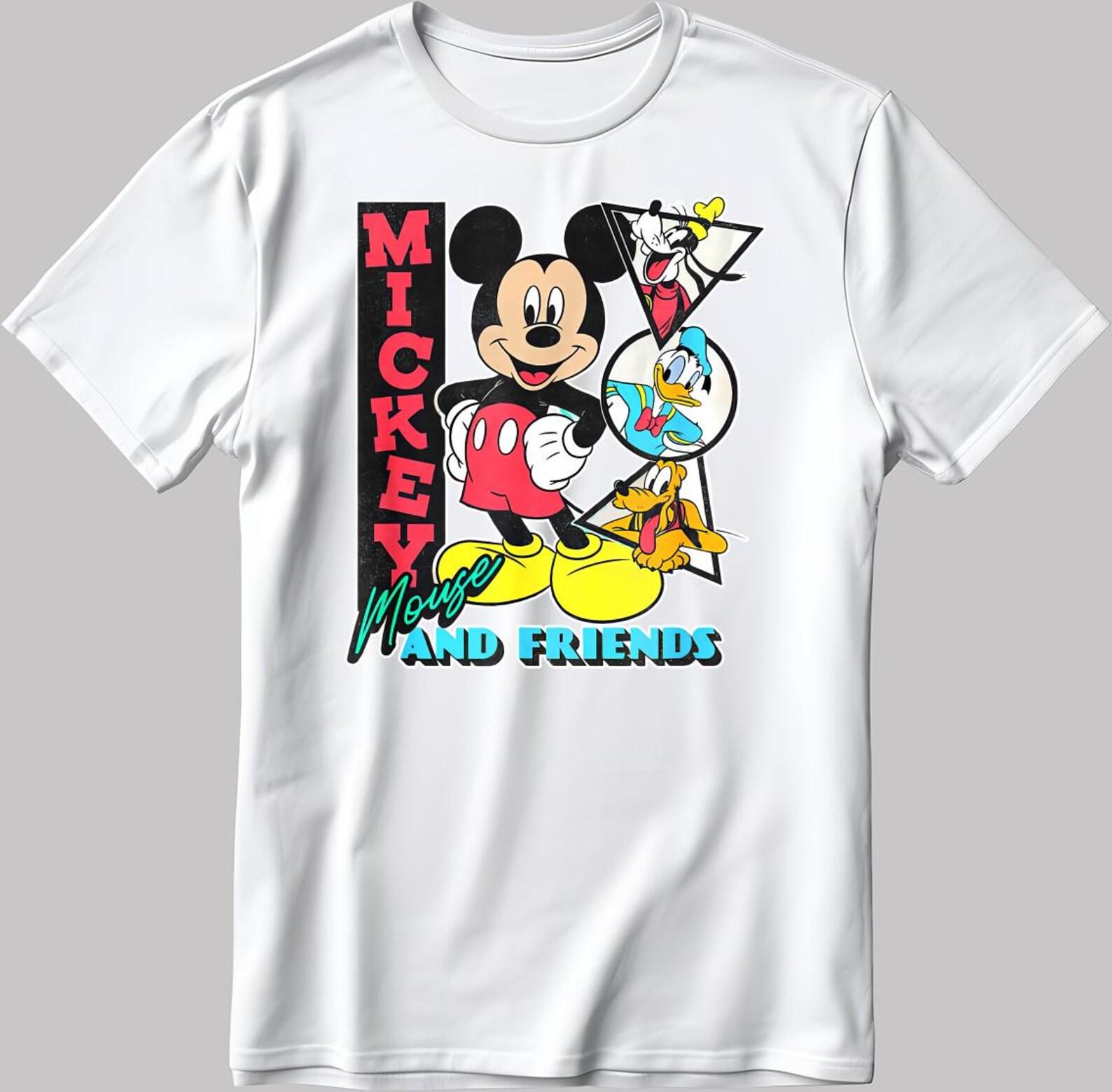 Mickey Mouse and friends Short Sleeve White-Black Men s / Women s T-Shirt DE18 S
