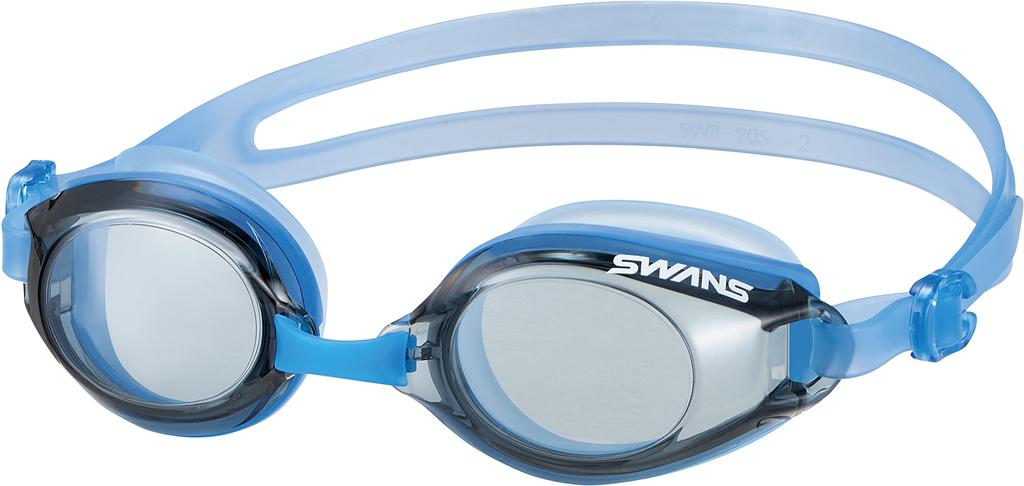 swimming goggles BLSK Blue Smoke Fitness Adult Large lens Antibacterial cushion [Swans] Japanese-made SW-46re