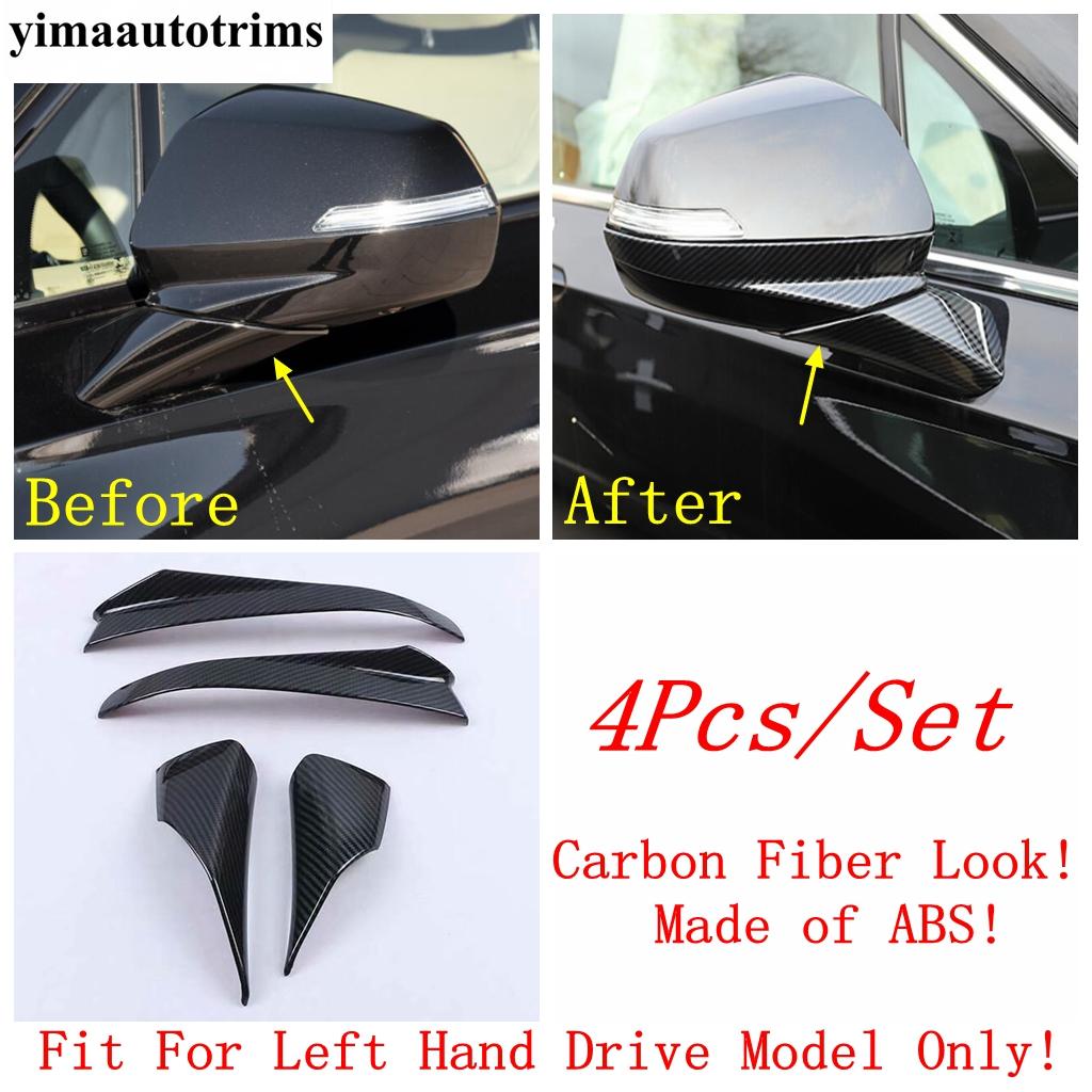 Rear Window Panel Sequ / Rearview Mirror Rubbing Strip Cover Trim ABS Carbon Fiber Accessories For Cadillac XT6  -