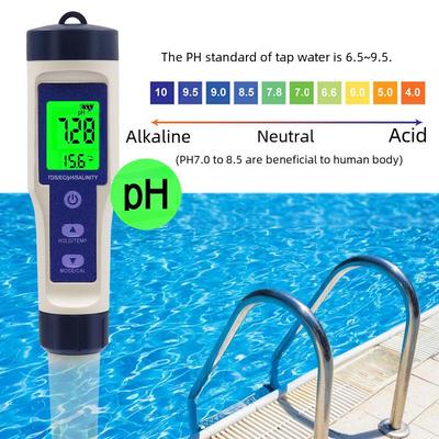 Compteur de salinité étanche 5 en 1 pour aquariums et eau de mer avec écran numérique rétroéclairé: Idéal pour tester la qualité de l'eau.