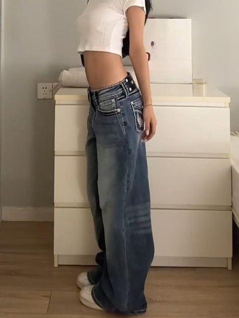 Women Pants Autumn Wash Cargo Jeans Vintage Baggy Denim Trousers Japanese Style Oversize Boyfriend Harajuku Jeans
