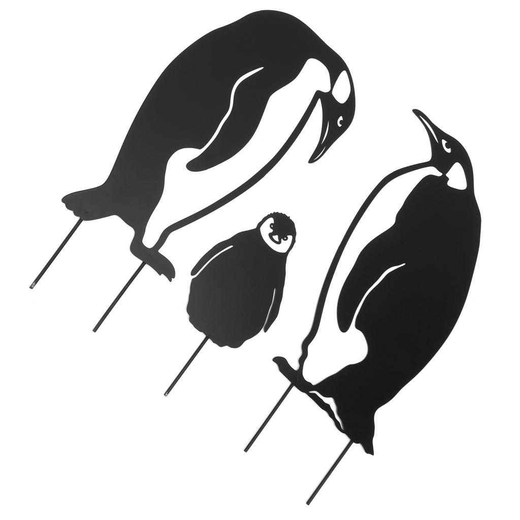 Simulace sochy rodinných kol tučňáka Živá dekorace kůlů z dutého železa pro zahradní trávník