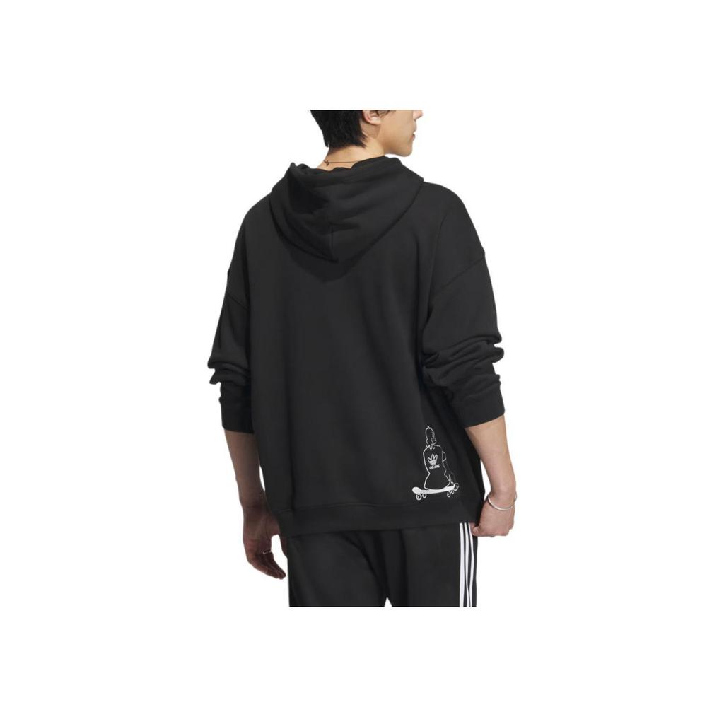 Adidas Pánská mikina s kapucí Originals Trefoil Nagaba s grafickým potiskem Černá IK4309