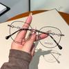 Gg Home Myopia Women'S Full Metal Glasses G0880 Ultra-Light Glasses Frame, Horseshoe Buckle Retro Plain Face