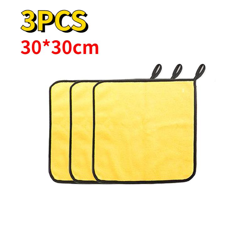 

3 шт. Товары для мойки автомобиля Микрофибровое моющее полотенце Детейлинг для чистки автомобиля Салфетка для сушки автомобиля Ткань для чистки оконного стекла Двухслойная чистящая ткань